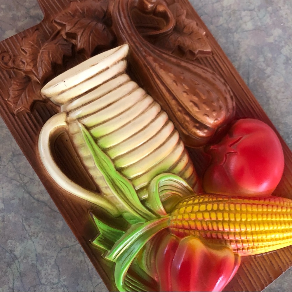 70's Miller Studios Kitchen Chalkware - 70's Kitchen - 3D Wall Plaque - Veggies - Picture 6 of 12